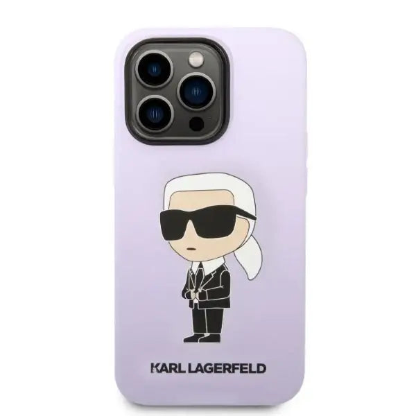 Karl Lagerfeld KLHCP14XSNIKBCU iPhone 14 Pro Max 6.7’’ hardcase purple/purple Silicone Ikonik - Cell phone cases