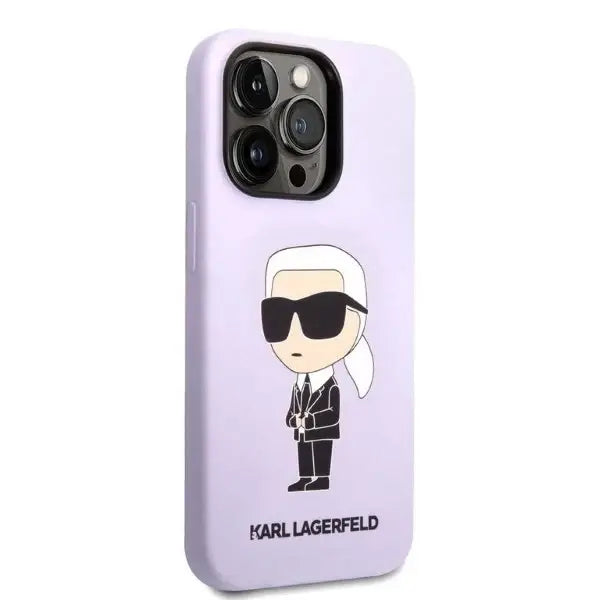 Karl Lagerfeld KLHCP14XSNIKBCU iPhone 14 Pro Max 6.7’’ hardcase purple/purple Silicone Ikonik - Cell phone cases