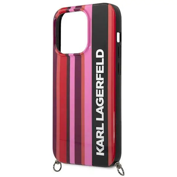 Karl Lagerfeld KLHCP14XSTSTP iPhone 14 Pro Max 6.7 ’hardcase pink / pink Color Stripes Strap - Cell phone cases