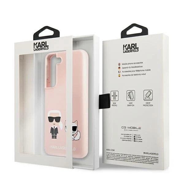 Karl Lagerfeld KLHCS22MSSKCI S22+ S906 hardcase jasno różowy/light pink Silicone Ikonik Karl & Choupette - Cell phone