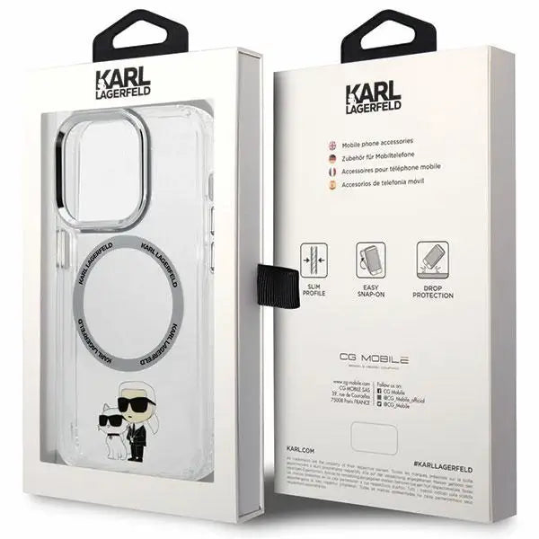 Karl Lagerfeld KLHMP13LHNKCIT iPhone 13 Pro 6.1’’ hardcase transparent Iconic Karl&Choupette Magsafe - Cell phone cases