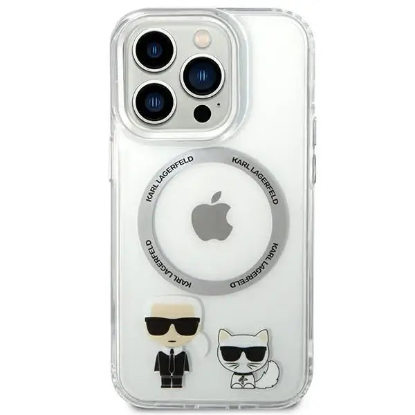 Karl Lagerfeld KLHMP14LHKCT iPhone 14 Pro 6.1 ’hardcase transparent / transparent Karl & Choupette Aluminum Magsafe