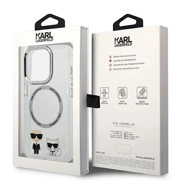 Karl Lagerfeld KLHMP14LHKCT iPhone 14 Pro 6.1 ’hardcase transparent / transparent Karl & Choupette Aluminum Magsafe