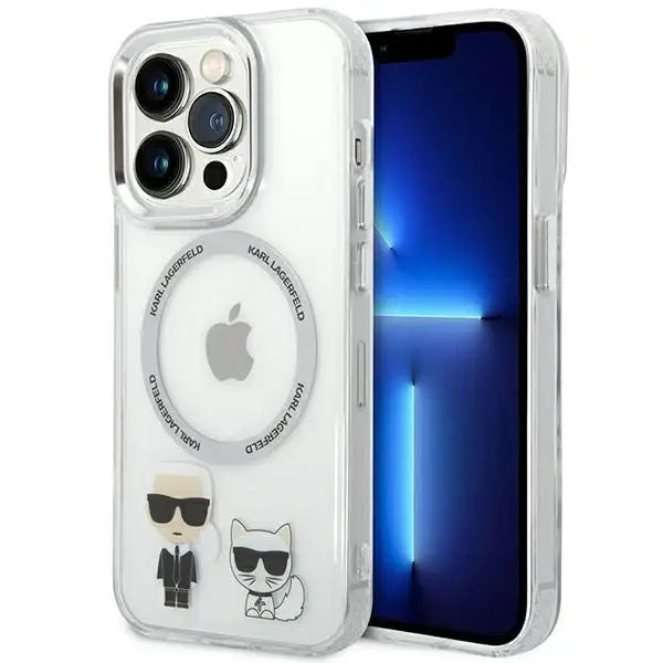 Karl Lagerfeld KLHMP14LHKCT iPhone 14 Pro 6.1 ’hardcase transparent / transparent Karl & Choupette Aluminum Magsafe