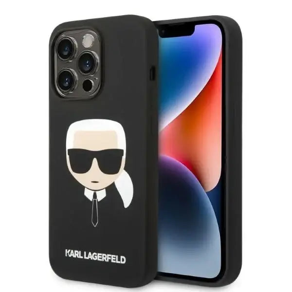 Karl Lagerfeld KLHMP14LSLKHBK iPhone 14 Pro 6.1 ’hardcase black / black Silicone Karl`s Head Magsafe - Cell phone cases