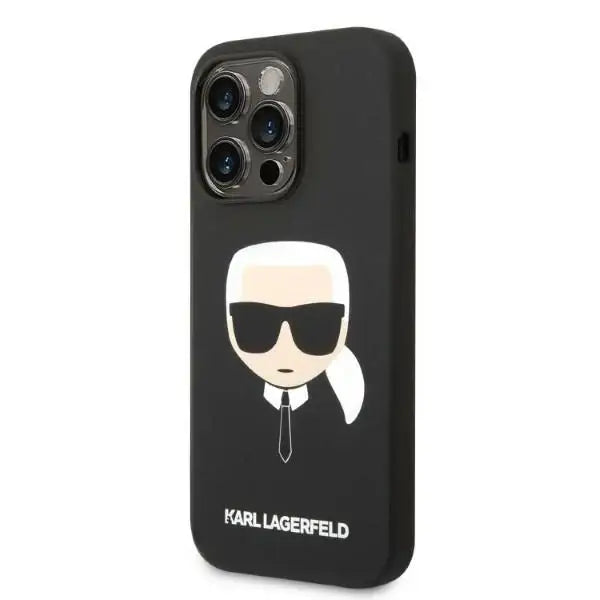 Karl Lagerfeld KLHMP14LSLKHBK iPhone 14 Pro 6.1 ’hardcase black / black Silicone Karl`s Head Magsafe - Cell phone cases