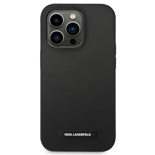 Karl Lagerfeld KLHMP14LSLMP1K iPhone 14 Pro 6,1’’ hardcase czarny/black Silicone Plaque Magsafe - Cell phone cases