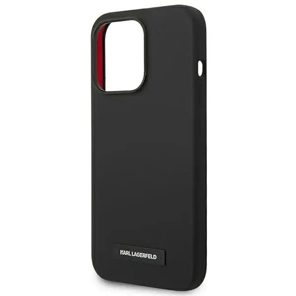 Karl Lagerfeld KLHMP14LSLMP1K iPhone 14 Pro 6,1’’ hardcase czarny/black Silicone Plaque Magsafe - Cell phone cases