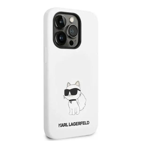 Karl Lagerfeld KLHMP14LSNCHBCH iPhone 14 Pro 6.1’’ hardcase white/white Silicone Choupette MagSafe - Cell phone cases