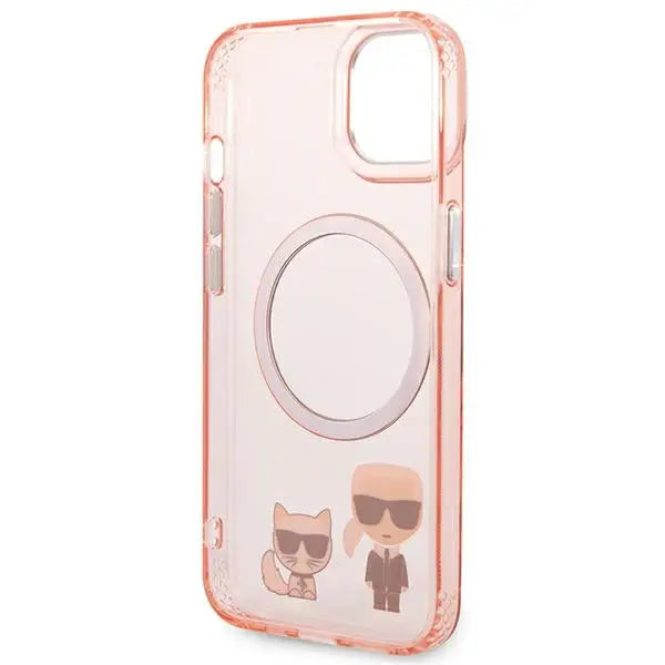Karl Lagerfeld KLHMP14MHKCP iPhone 14 Plus 6.7 ’hardcase pink / pink Karl & Choupette Aluminum Magsafe - Cell phone
