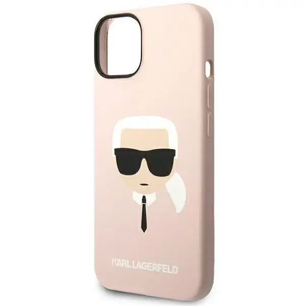 Karl Lagerfeld KLHMP14SSLKHLP iPhone 14 6.1 ’hardcase light pink / light pink Silicone Karl`s Head Magsafe - Cell phone