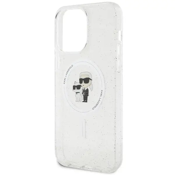 Karl Lagerfeld KLHMP14XHGKCNOT case for iPhone 14 Pro Max 6.7’’ - transparent hardcase Karl&Choupette Glitter MagSafe