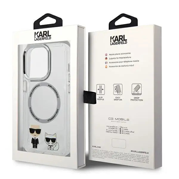 Karl Lagerfeld KLHMP14XHKCT iPhone 14 Pro Max 6.7 ’hardcase transparent / transparent Karl & Choupette Aluminum Magsafe
