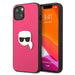 Karl Lagerfeld Leather Ikonik Karl’s Head Metal Case for iPhone 13 mini - Pink - Cell phone cases and covers<<<HurtelXML