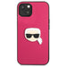 Karl Lagerfeld Leather Ikonik Karl’s Head Metal Case for iPhone 13 mini - Pink - Cell phone cases and covers<<<HurtelXML