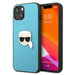 Karl Lagerfeld Leather Ikonik Karl’s Head Metal Case for iPhone 13 mini - Blue - Cell phone cases and covers<<<HurtelXML