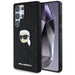 Karl Lagerfeld Leather Monogram Pin Logo Karl Head Samsung Galaxy S25 Ultra Case Black - Cell phone cases