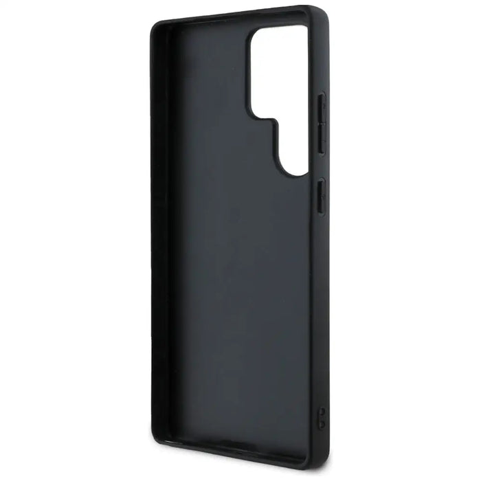 Karl Lagerfeld Leather Monogram Pin Logo Karl Head Samsung Galaxy S25 Ultra Case Black - Cell phone cases