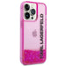Karl Lagerfeld Liquid Glitter Elong Case for iPhone 14 Pro - Pink - Cell phone cases and covers<<<HurtelXML