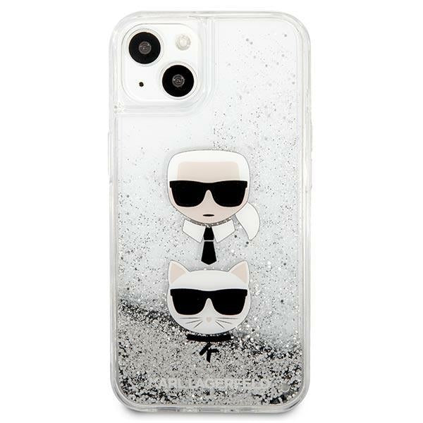 Karl Lagerfeld Liquid Glitter Karl&Choupette Head case for iPhone 13 mini - silver - Cell phone cases