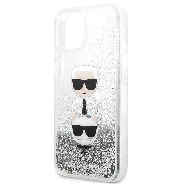 Karl Lagerfeld Liquid Glitter Karl&Choupette Head case for iPhone 13 mini - silver - Cell phone cases