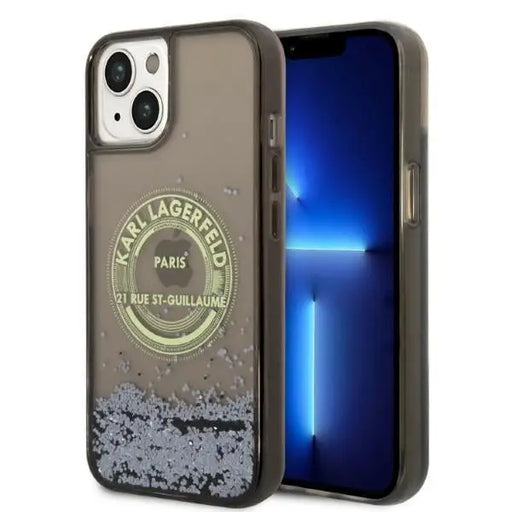 Karl Lagerfeld Liquid Glitter RSG case for iPhone 14 - black - Cell phone cases and covers<<<HurtelXML