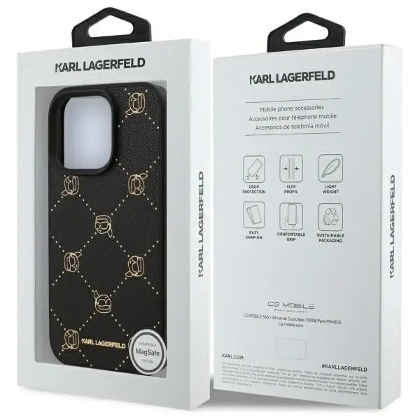 Karl Lagerfeld Magsafe Karl Head Case for iPhone 16 Pro Max - Black - Cell phone cases and covers<<<HurtelXML