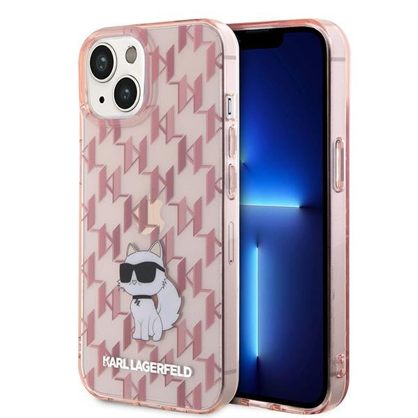 Karl Lagerfeld Monogram Choupette case for iPhone 15 - pink - Cell phone cases and covers<<<HurtelXML