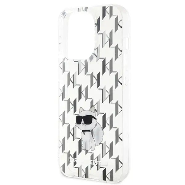 Karl Lagerfeld Monogram Choupette case for iPhone 15 Pro - transparent - Cell phone cases and covers<<<HurtelXML