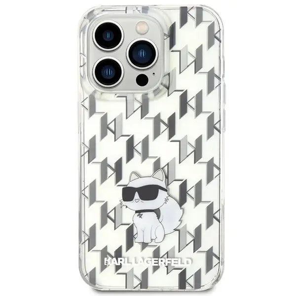 Karl Lagerfeld Monogram Choupette case for iPhone 15 Pro - transparent - Cell phone cases and covers<<<HurtelXML