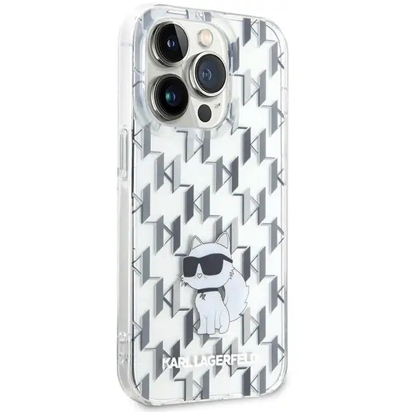 Karl Lagerfeld Monogram Choupette case for iPhone 15 Pro - transparent - Cell phone cases and covers<<<HurtelXML