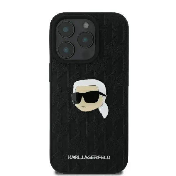 Karl Lagerfeld Monogram Karl Head Pin Case for iPhone 16 Pro 6.3’’ Black - Cell phone cases and covers<<<HurtelXML