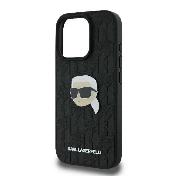 Karl Lagerfeld Monogram Karl Head Pin iPhone 16 Pro Max Case - Black - Cell phone cases and covers<<<HurtelXML