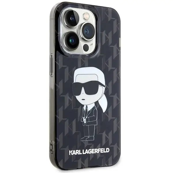 Karl Lagerfeld Monogram Ikonik Case for iPhone 15 Pro Max - Black - Cell phone cases and covers<<<HurtelXML