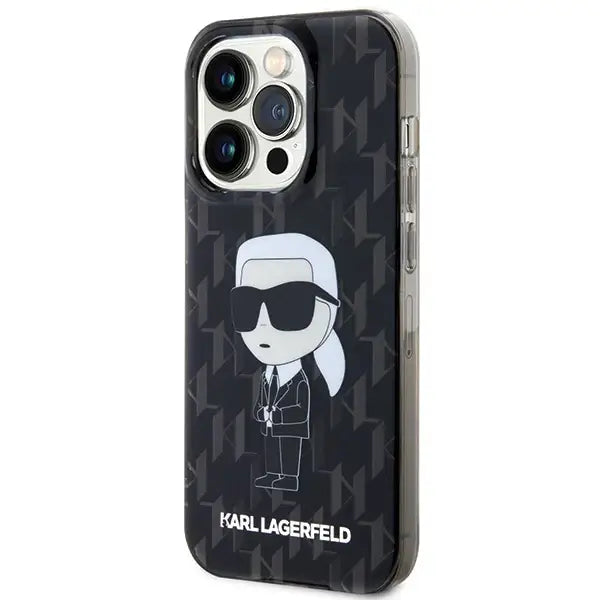 Karl Lagerfeld Monogram Ikonik Case for iPhone 15 Pro Max - Black - Cell phone cases and covers<<<HurtelXML