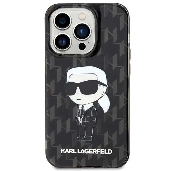Karl Lagerfeld Monogram Ikonik Case for iPhone 15 Pro Max - Black - Cell phone cases and covers<<<HurtelXML