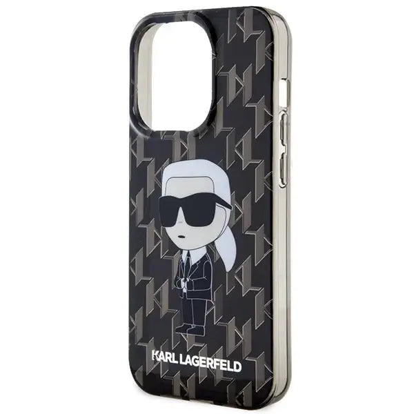 Karl Lagerfeld Monogram Ikonik Case for iPhone 15 Pro Max - Black - Cell phone cases and covers<<<HurtelXML