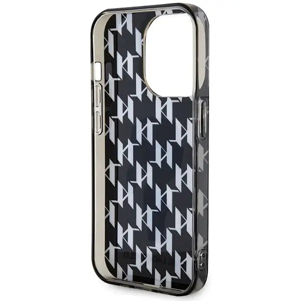 Karl Lagerfeld Monogram Ikonik Case for iPhone 15 Pro Max - Black - Cell phone cases and covers<<<HurtelXML