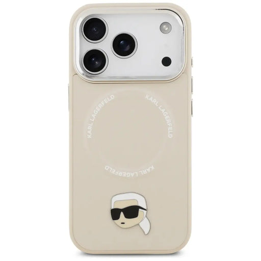 Karl Lagerfeld Karl Pin MagSafe Case for iPhone 17 Pro - Beige - Cell phone cases and covers<<<HurtelXML