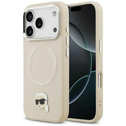 Karl Lagerfeld Karl Pin MagSafe Case for iPhone 17 Pro - Beige - Cell phone cases and covers<<<HurtelXML