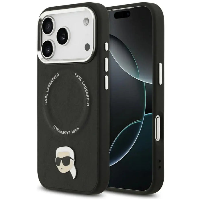 Karl Lagerfeld Karl Pin MagSafe Case for iPhone 17 Pro - Black - Cell phone cases and covers<<<HurtelXML