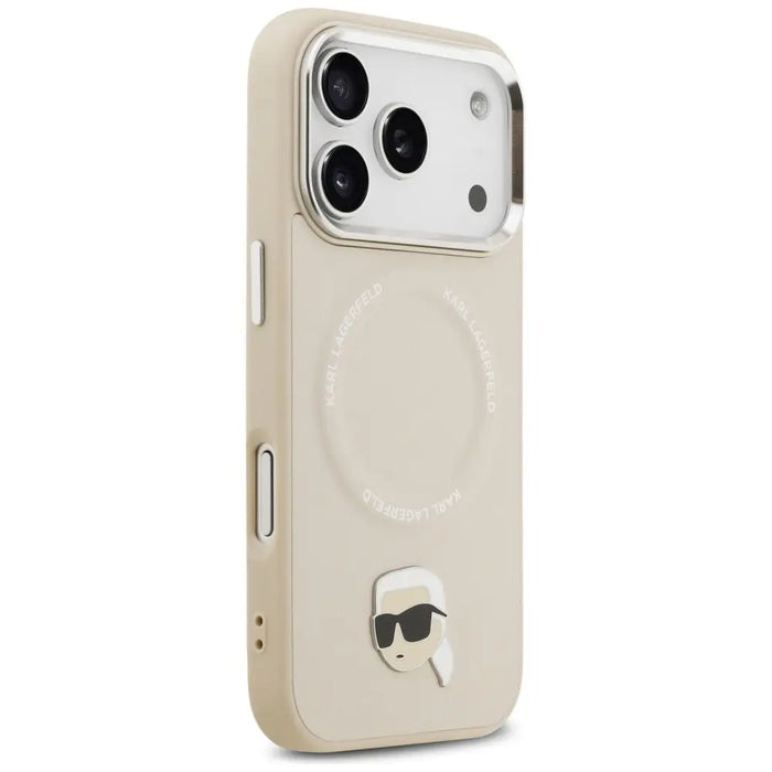 Karl Lagerfeld Karl Pin MagSafe Case for iPhone 17 Pro Max - Beige - Cell phone cases and covers<<<HurtelXML
