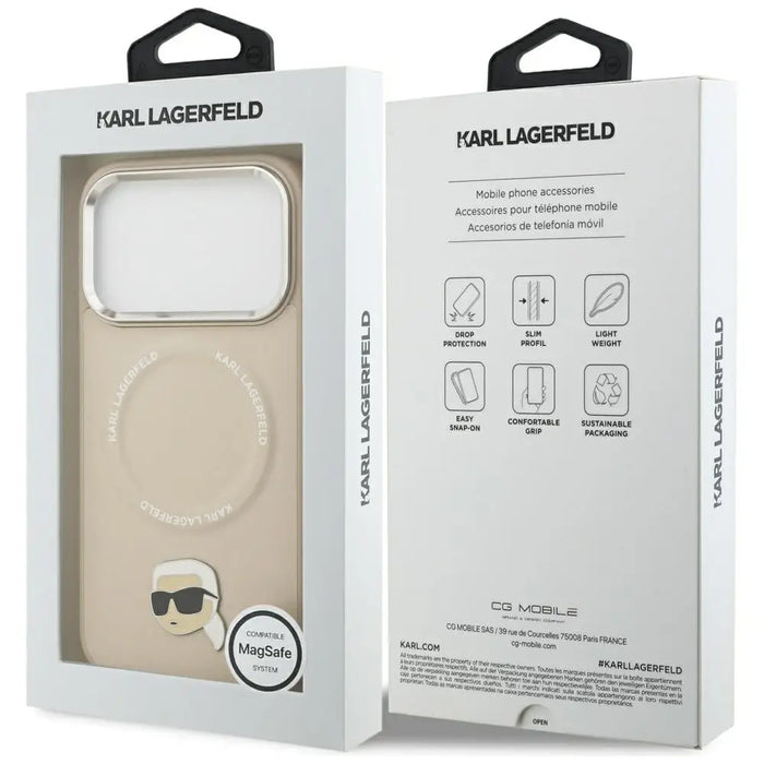 Karl Lagerfeld Karl Pin MagSafe Case for iPhone 17 Pro Max - Beige - Cell phone cases and covers<<<HurtelXML