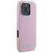 Karl Lagerfeld Saffiano Full Wrapped Elongated Metal Logo MagSafe iPhone 16 Pro Case - Pink - Cell phone cases