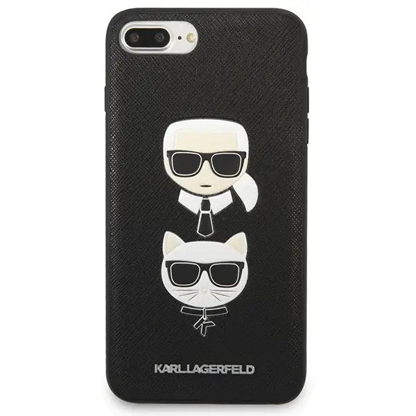 Karl Lagerfeld Saffiano Karl&Choupette Head case for iPhone 7 Plus / iPhone 8 Plus - black - Cell phone cases