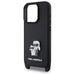 Karl Lagerfeld Saffiano Karl&Choupette Metal Pin CBDY Strap iPhone 16 Pro Case - Black - Cell phone cases