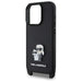 Karl Lagerfeld Saffiano Karl&Choupette Metal Pin CBDY Strap iPhone 16 Pro Max Case - Black - Cell phone cases