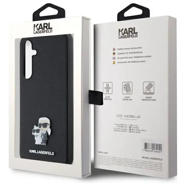 Karl Lagerfeld Saffiano Karl&Choupette Pin case for Samsung Galaxy A55 - black - Cell phone cases and covers<<<HurtelXML