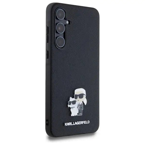 Karl Lagerfeld Saffiano Karl&Choupette Pin case for Samsung Galaxy A55 - black - Cell phone cases and covers<<<HurtelXML