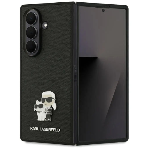 Karl Lagerfeld Saffiano Karl&Choupette Pin Case for Samsung Galaxy Z Fold7 - Black - *Kategoria tymczasowa<<<HurtelXML